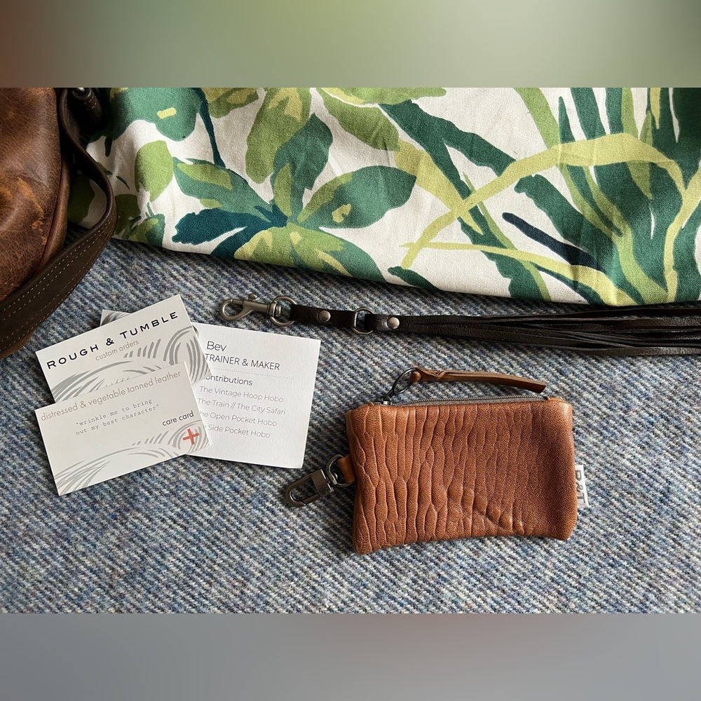 Rough & Tumble Custom Leather Purse, Vintage hobo OP Rustic Pecan, size medium - Picture 5 of 10